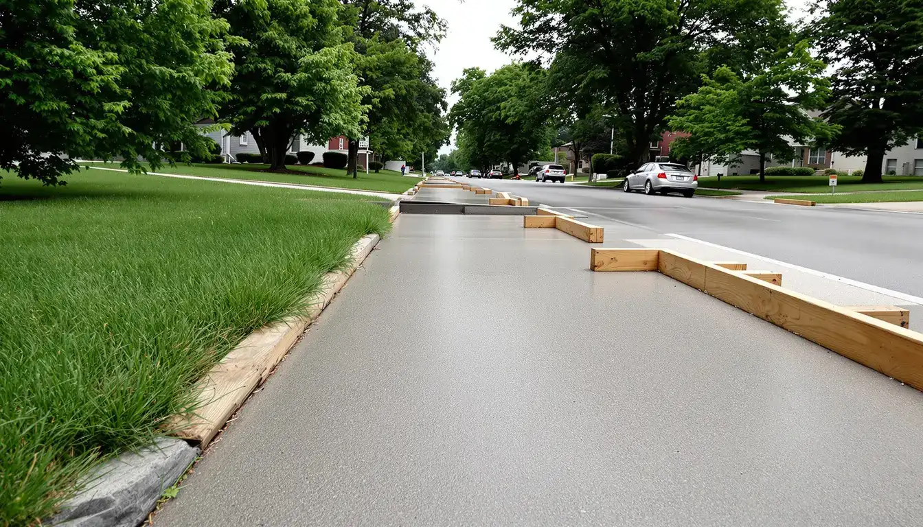 Concrete sidewalk and walkway in east Kansas City — panel replacement and new installation